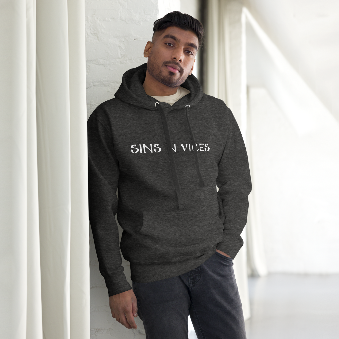 SNV Unisex Hoodie Charcoal Heather Front