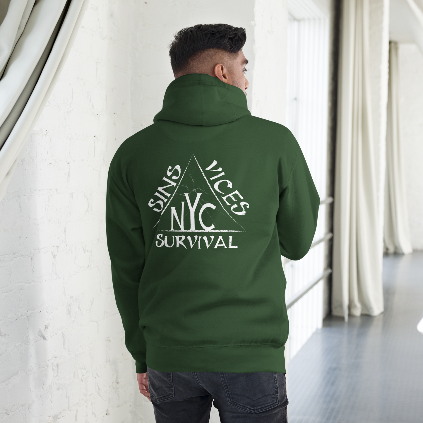 SNV Unisex Hoodie Forest Green Back 