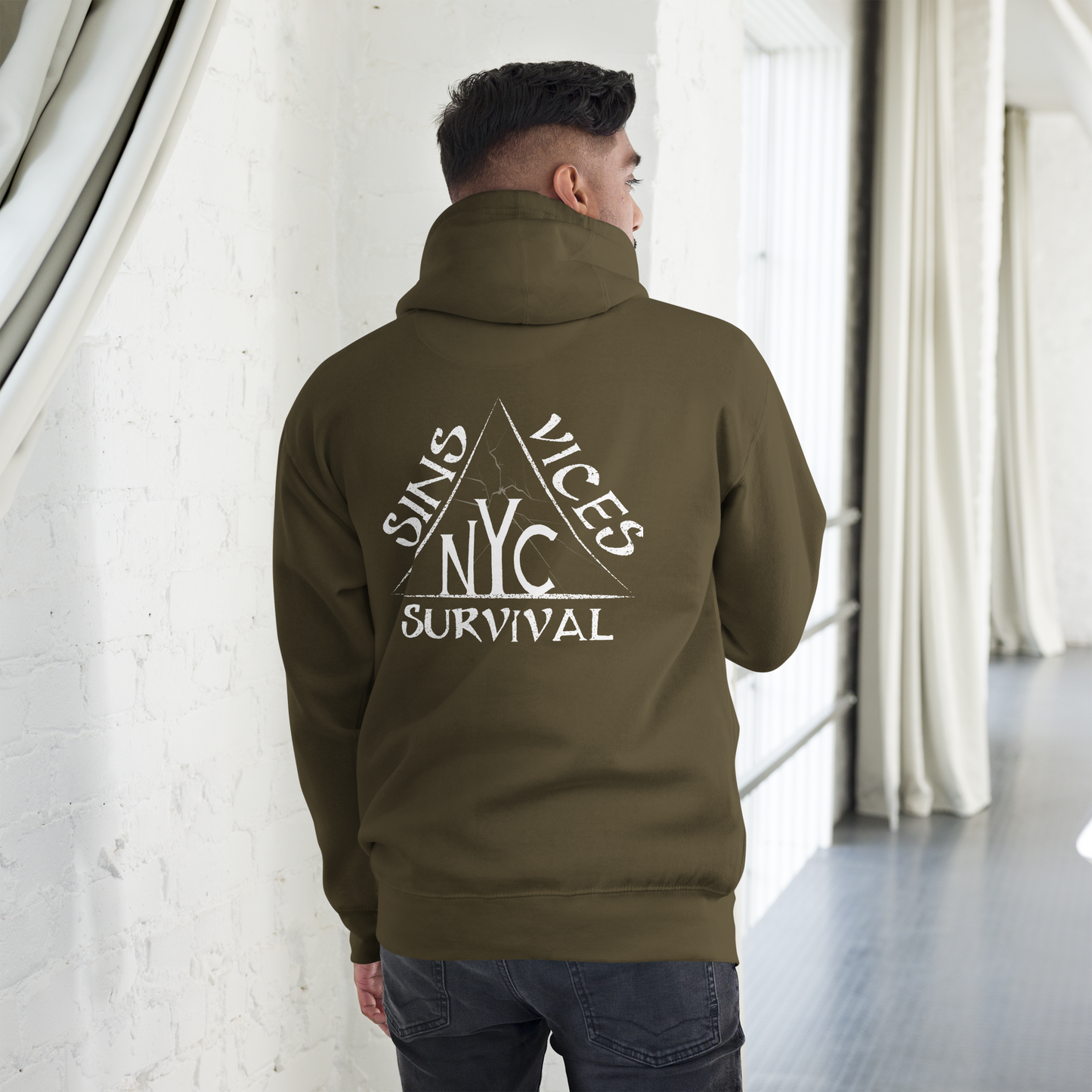 SNV Unisex Hoodie Military Green Back