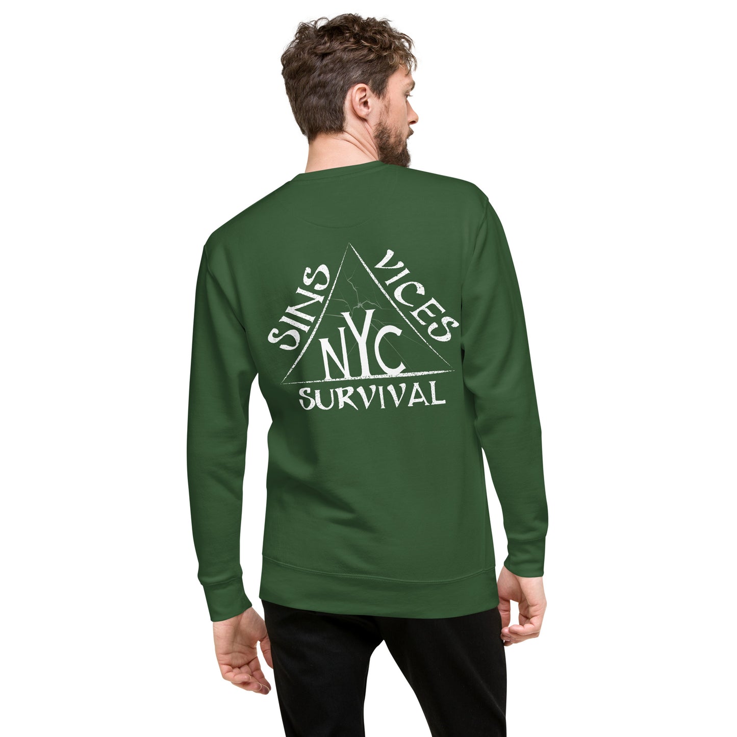 SNV Unisex Premium Sweatshirt Forest Green Back